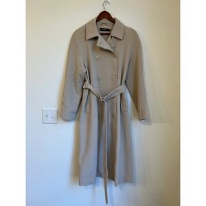 Lauren Ralph Lauren Beige Double Breasted Belted Trench Coat Women Small Neutral
